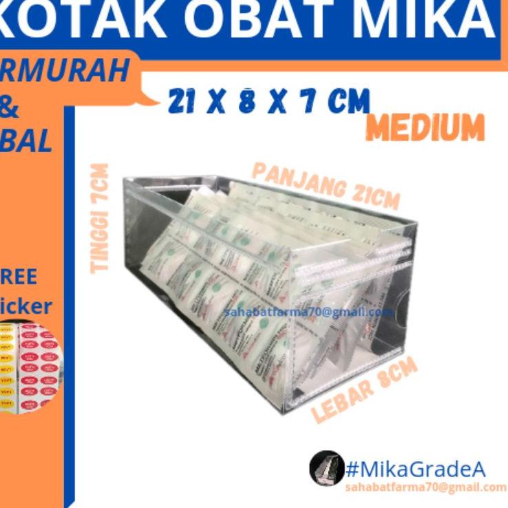 

[KODE PRODUK ECATS5296] Kotak obat mika apotek 21x8x7cm paket 50 pcs