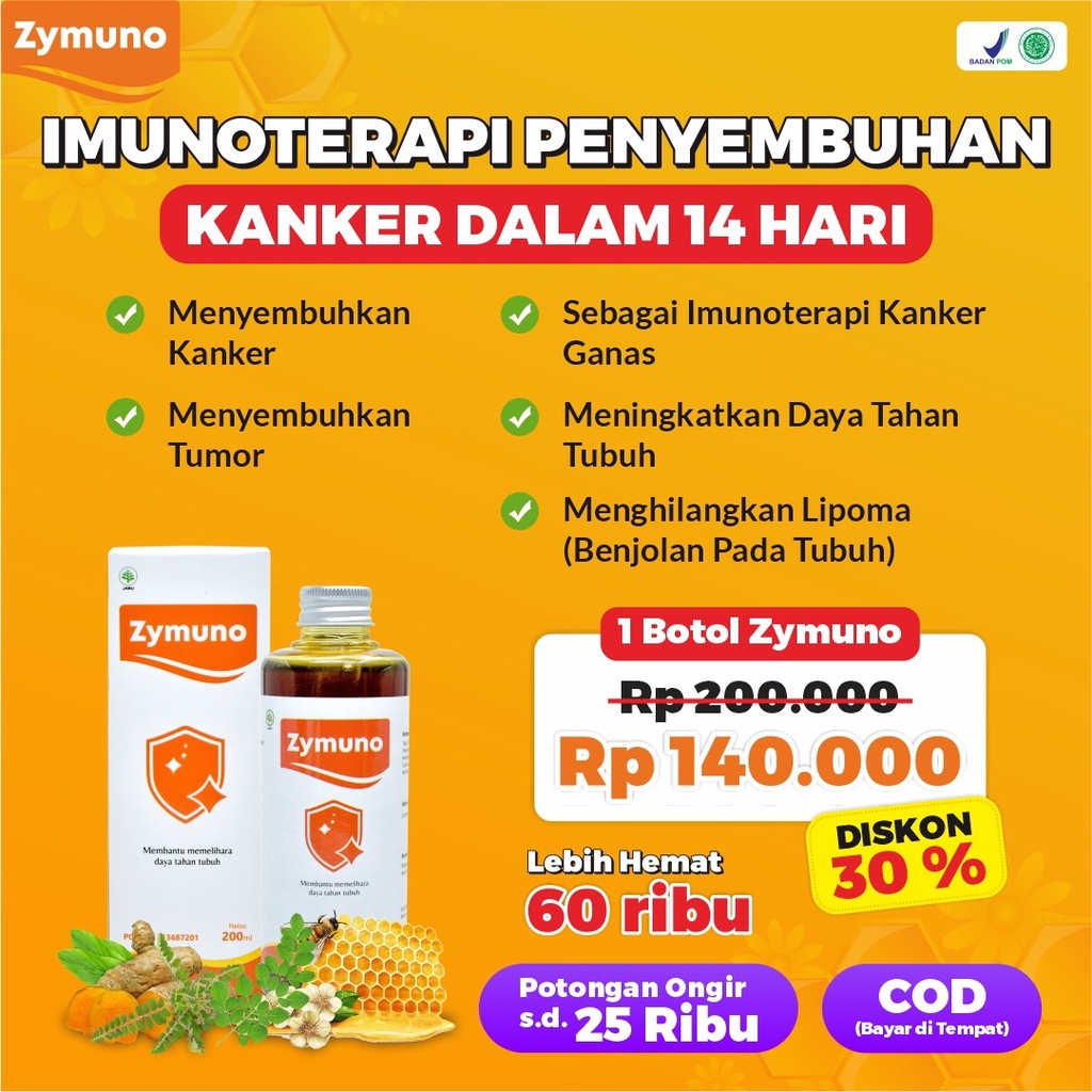 Zymuno Pencegah Kanker – Vitamin Herbal Tingkatkan Daya Tahan Tubuh Imun Jaga Kesehatan Tubuh Cegah Kanker  Bantu Percepat Penyembuhan Penyakit