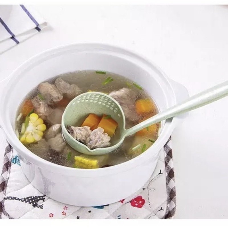 Centong Sendok Soup 2in1 - Sendok Kuah Sup Sayur Centong Saring - Sendok Sayur -