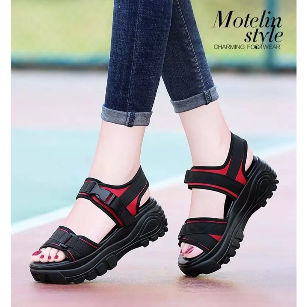 Alina Sandal Tali Wanita Wedges Casual FS250