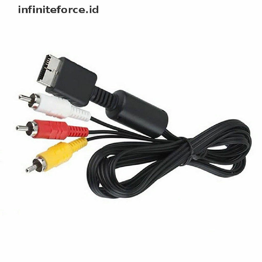 (infiniteforce.id) Kabel Audio Video 3 RCA Flat Untuk Playstation PS PS2 PS3