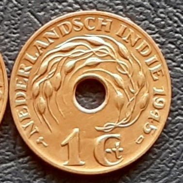 Uang kuno koin 1 Cent Nederlandsch Indie tahun 1945