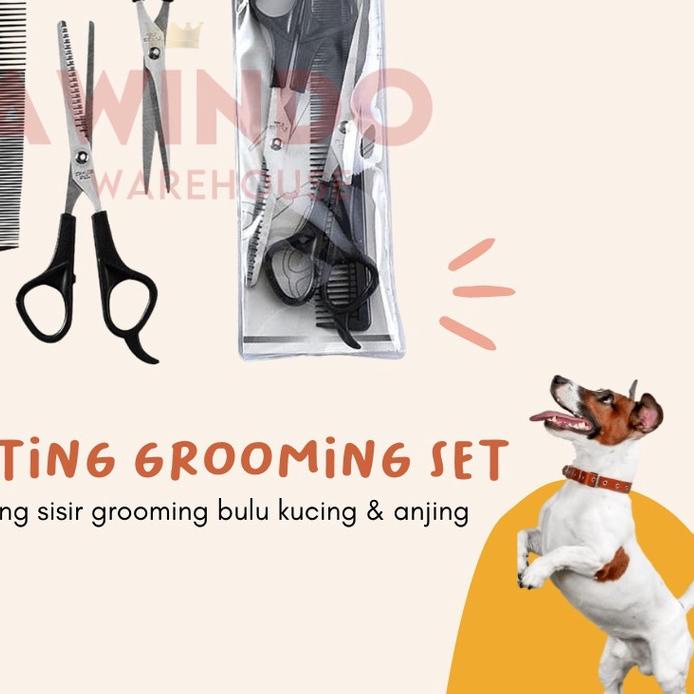 ♚ GUNTING GROOMING SET - Gunting Sisir Grooming Bulu Kucing Anjing ❉