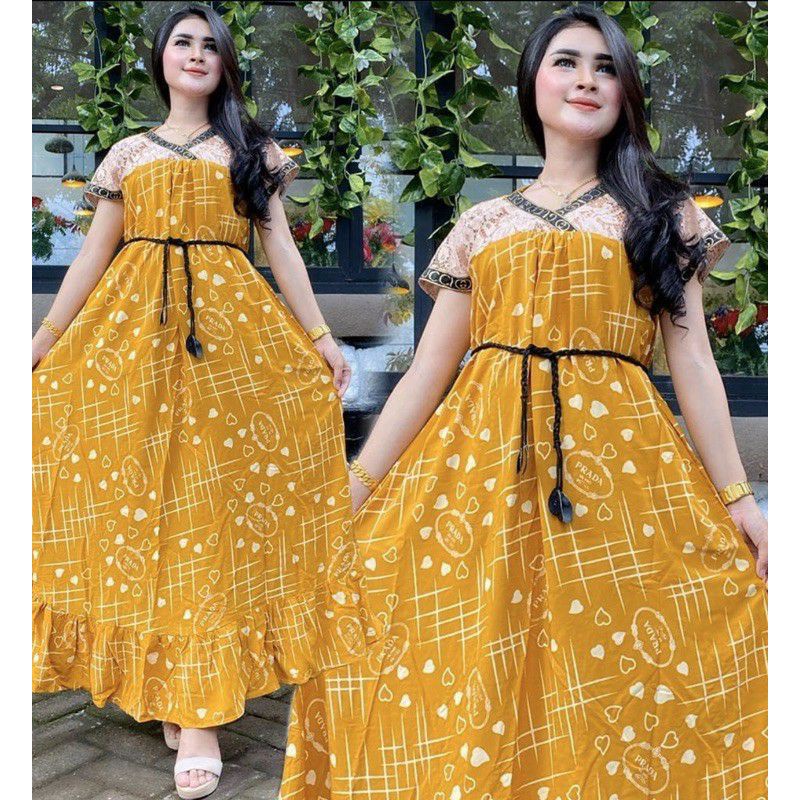 Long Daster Arab Renda | Daster Arab Katun Rayon Panjang