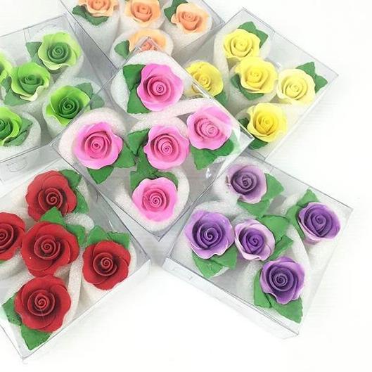 

✩ Gumpaste Rose (5/set) / Edible Sugar Flower Rose - Hijau ✦