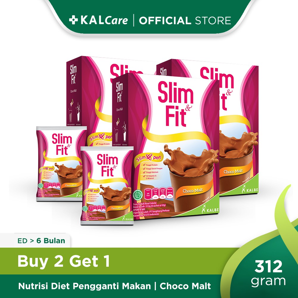 Buy 2 Get 1 Slim Fit Meal Replacement 6x52gr (B) | Shopee