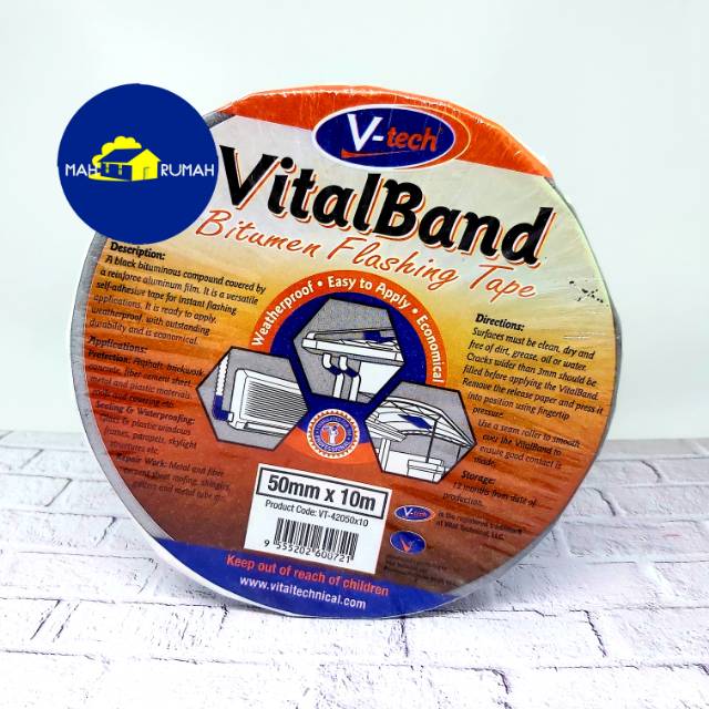 Vitalband Fastband Isolasi Talang Bitumen Flashing Tape - 5 cm x 10 meter