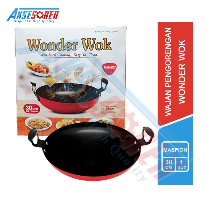 WAJAN MAPION WONDER WOK [30 CM] / TEFLON WAJAN PENGGORENGAN MASPION / WAJA MASLON ANTI LENGKET BESAR