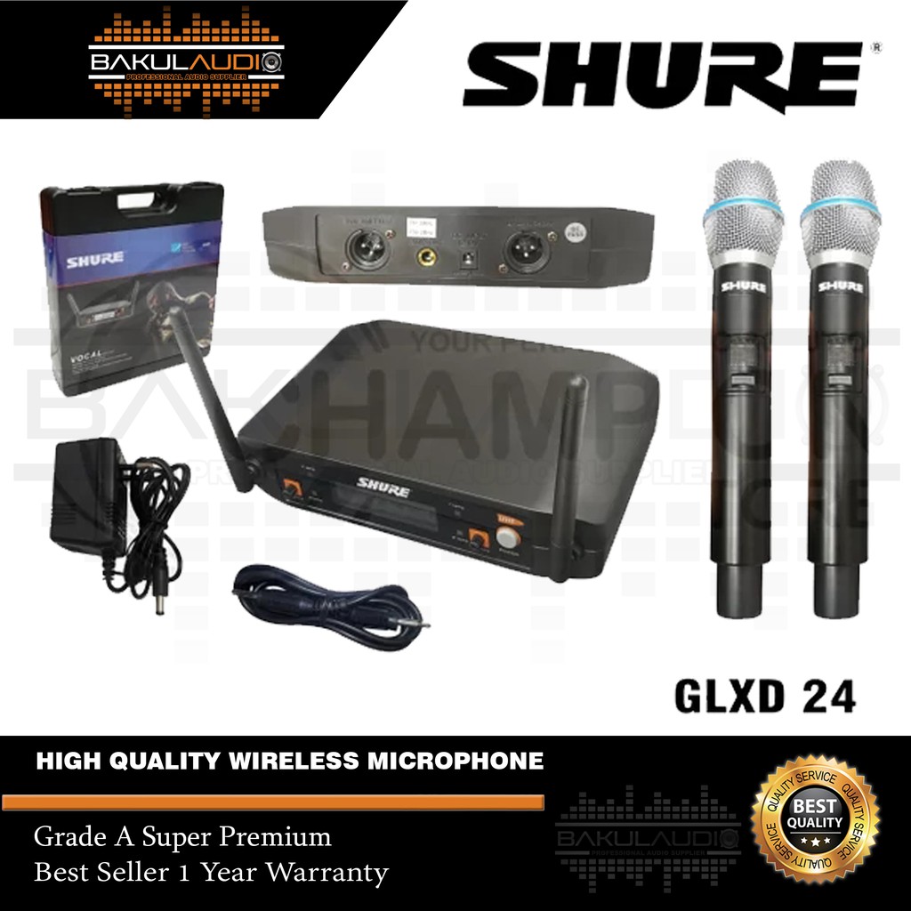 Mic Wireless Shure GLXD 24 New Series - Black