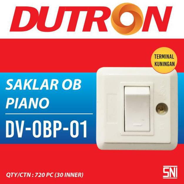 Saklar Tunggal Single PIANO DUTRON Saklar Engkel PIANO DUTRON OB Ukuran Kecil Outbow Ditempel DV-OBP