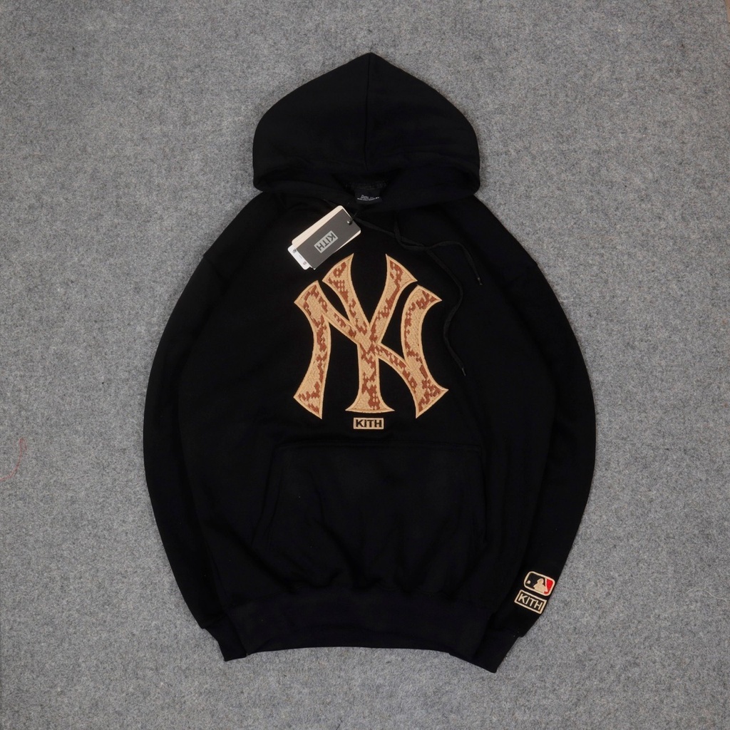 HOODIE MLB NEW YORK YANKEES FULL TAG & LABEL | JAKET SWEATER HOODIE MLB NY x KITH FULL BORDIR PREMIU