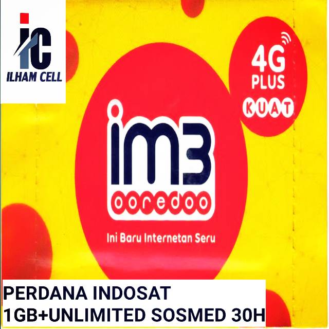 Perdana indosat 1gb+unlimited sosmed