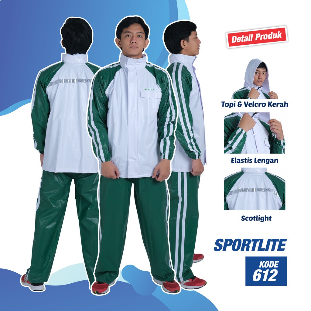 PLEVIA Jas Hujan Jaket Celana Sportlite 612