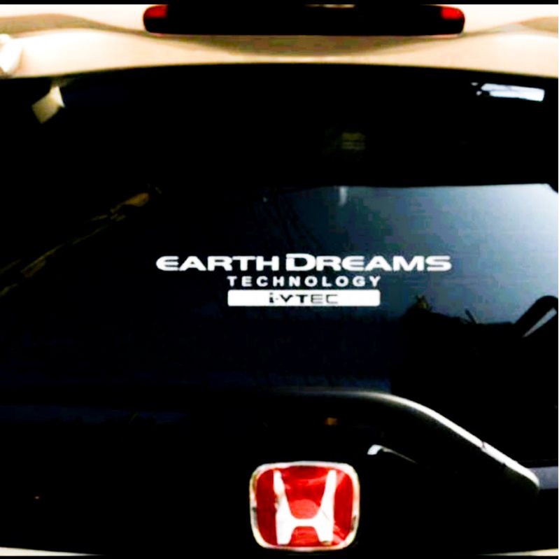 Stiker kaca mobil earth dreams technology i-vtec sticker cutting
