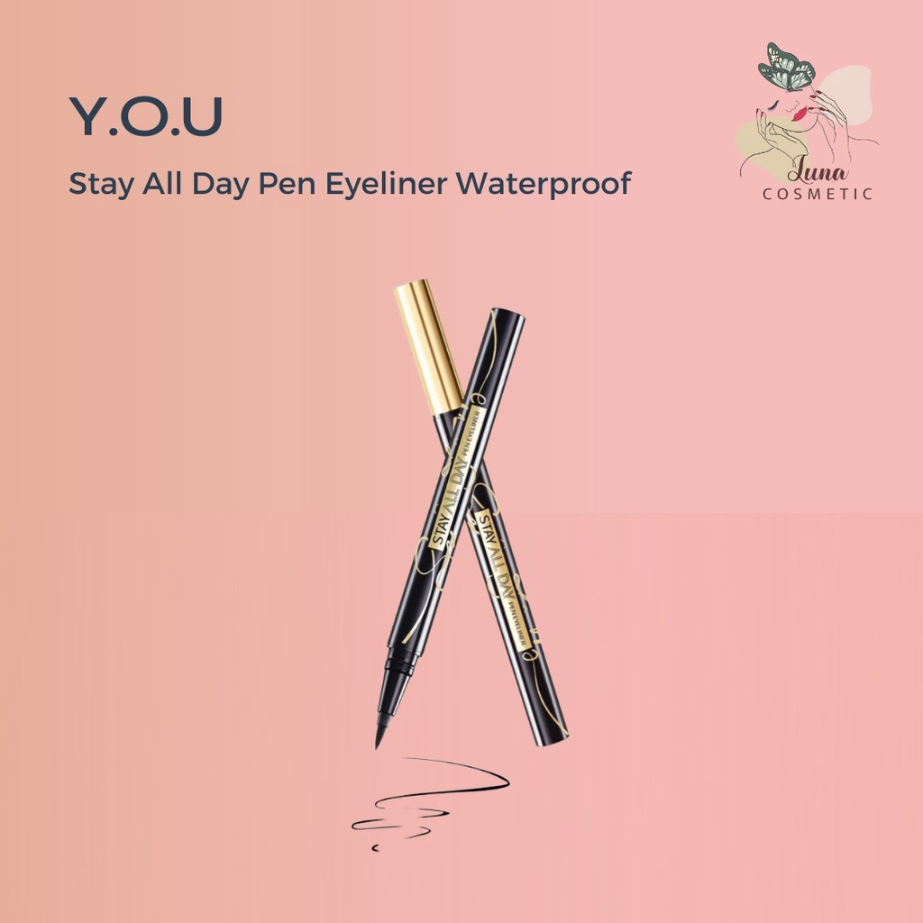 YOU Stay All Day Pen Eyeliner Waterproof | Tahan Hingga 24 Jam | Black | Hitam