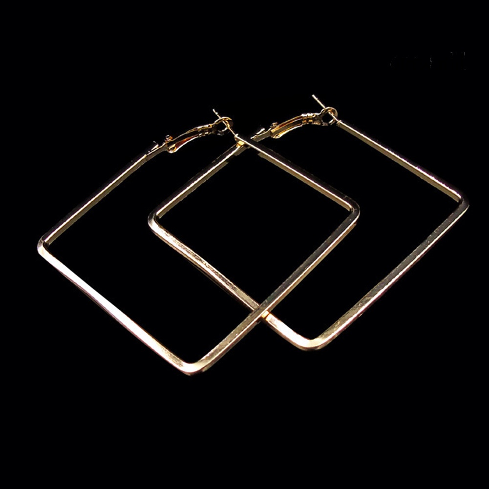 OW@ Fashion Women Hollow Square Dangle Statement Huggie Earrings Party Jewelry Gift