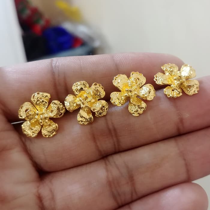 Anting Bunga Kendari Lapis Emas 24k