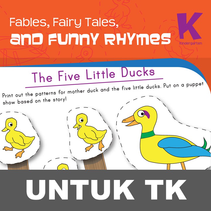 Fables Tales Rhymes Buku Aktivitas Anak TK Menggambar Membaca Mewarnai