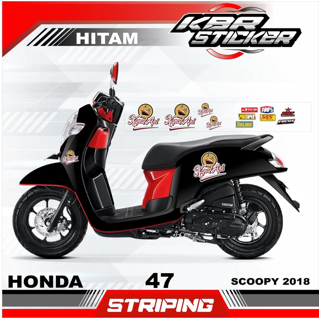 SCOOPY 2018 stiker motor striping SCOOPY 2018 motor honda motor sticker variasi Racing 47