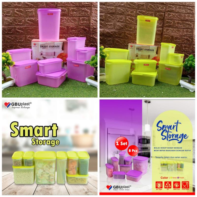 GBU Plast Smart Storage Toples Set 8 Pcs Food Grade Sealware