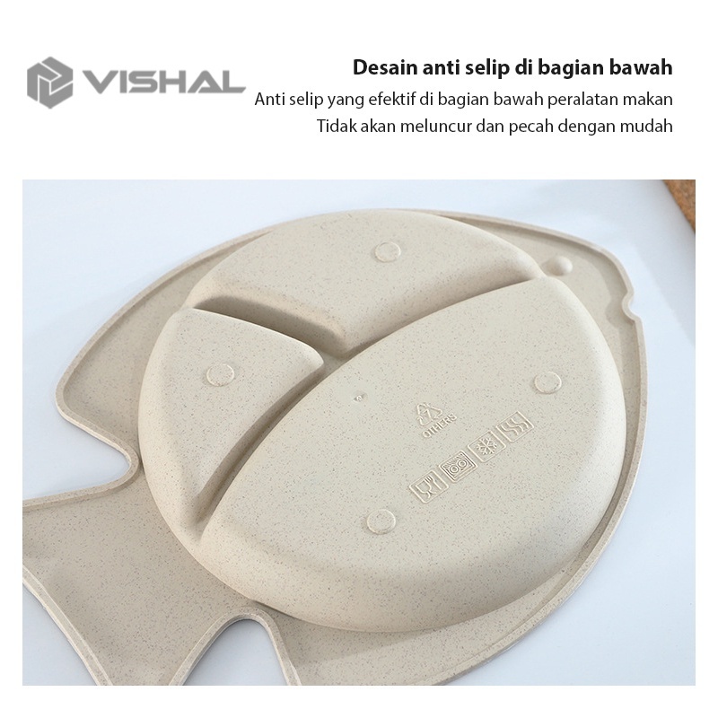 VISHAL 7 PCS Mangkok Makan Anak 2 Carakter Ikan Lucu /Mangkuk Ikan BPA Free Piring