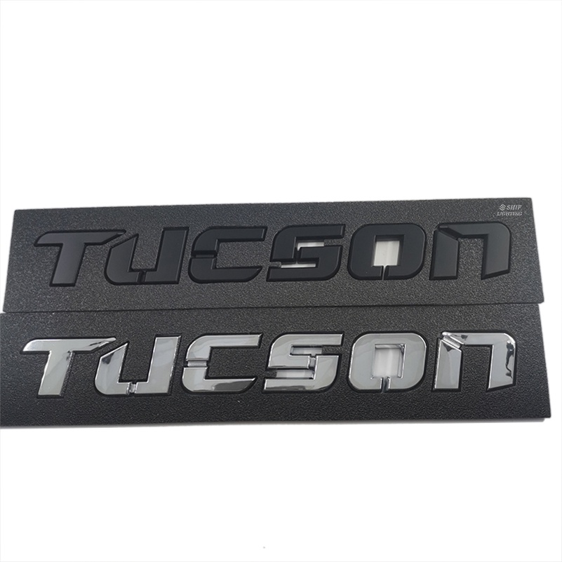 1pc Stiker Emblem Logo TUCSON Bahan ABS Krom Warna Hitam Untuk Bagasi Belakang Mobil HYUNDAI