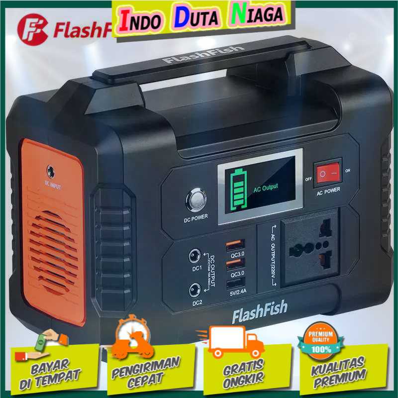 IDN TECH - FlashFish Power Supply Station Solar Generator 200W 40800mAh - E200