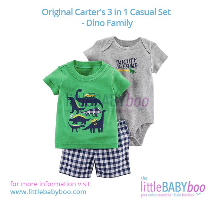 Original Carter's 3 in 1 Casual Set - Dino Family