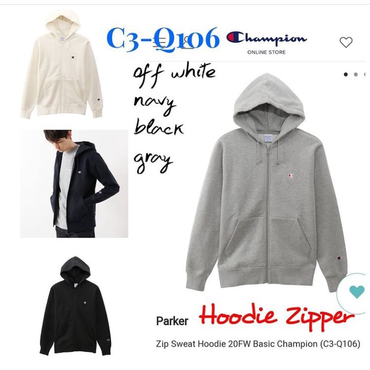 C3-Q106 CHAMPION HOODIE ZIPPERS (UNISEX)