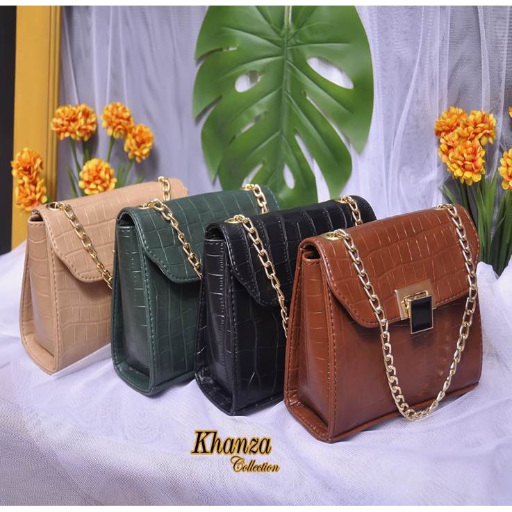 Tas KANZA Croco Rantai, Tas Croco Murah, Croco Wanita, Tas Croco Selempang, Tas Wanita Kekinian