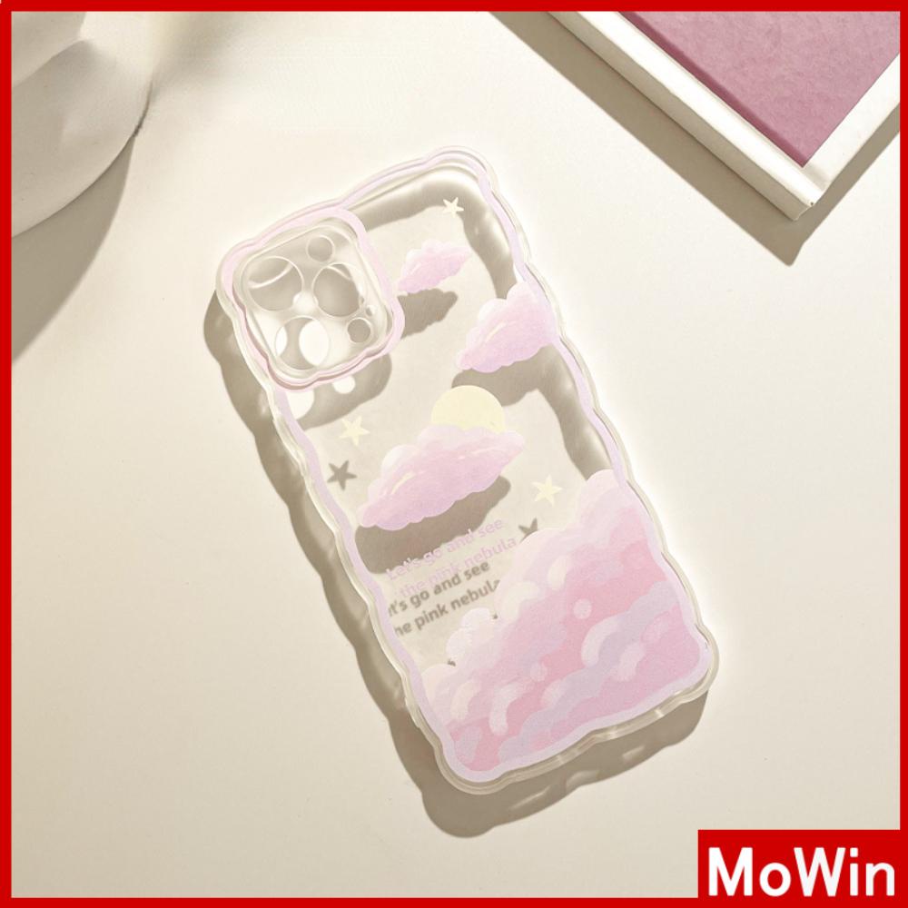 iPhone Case Silicone Soft Case Clear Case Wave Airbag Shockproof Camera Cover Protection Pink Cloud Compatible For iPhone 11 iPhone 13 Pro Max iPhone 12 Pro Max iPhone 7 Plus xr