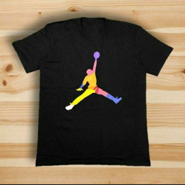 KAOS JORDAN LOGO WARNA WARNI NBA BASKET COMBED 30S BAJU TSHIRT