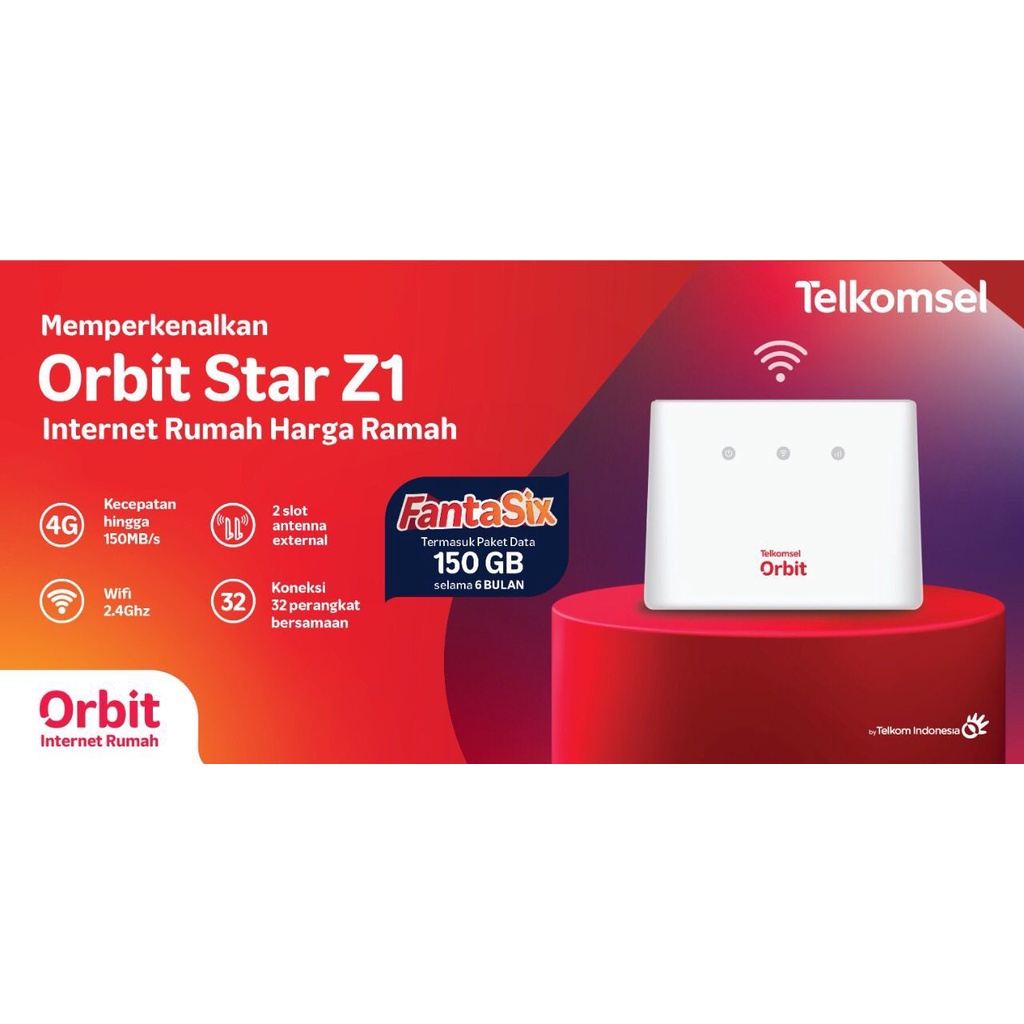 Modem Router Telkomsel Orbit Star Z1 • FREE KUOTA 150GB - Garansi Resmi HKM 2 Tahun - Garansi Resmi HKM 1 Tahun