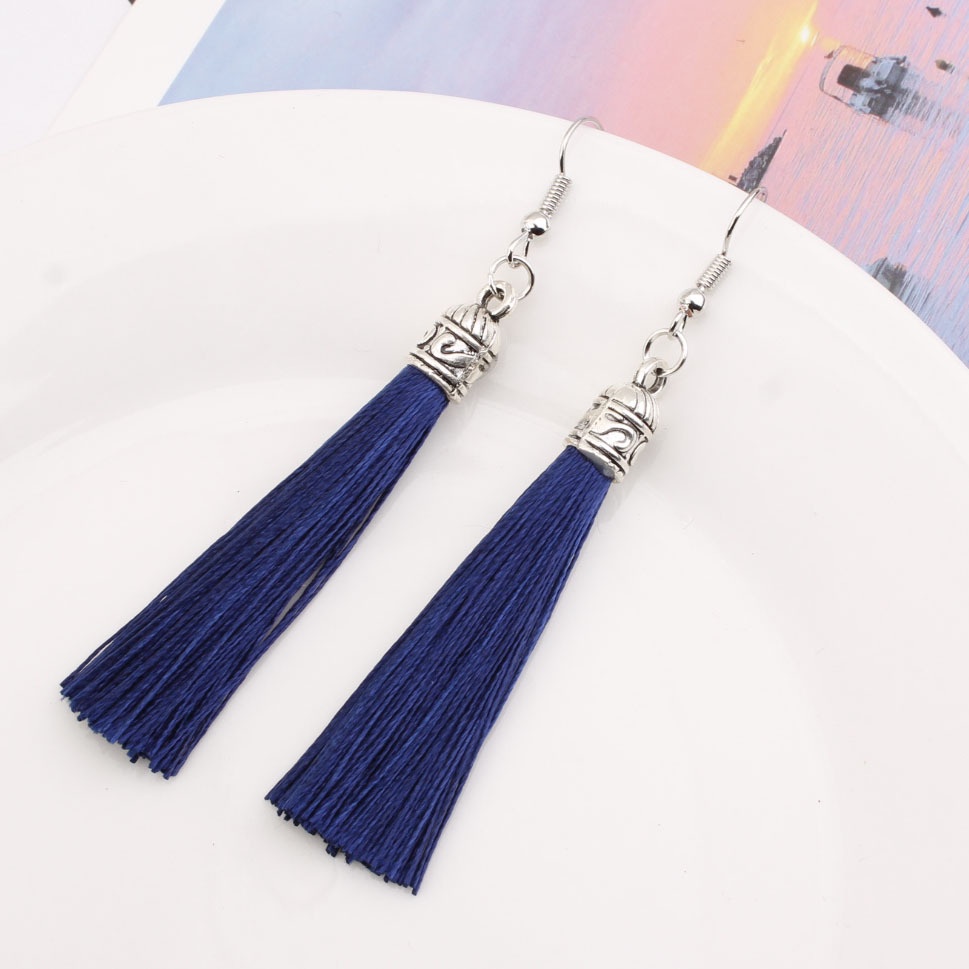 Fashion rumbai aksesoris Eropa dan Amerika kreatif berlebihan panjang alloy woven anting-anting gaya