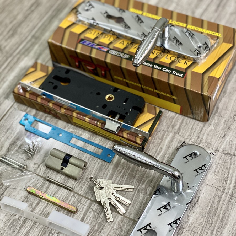 Handle Pintu Besar TRT Trontone Komplit Silinder Body Stainless