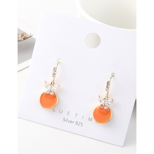 LRC Anting Gantung Fashion Golden Butterfly Wing Gold-plated Earrings Y63062