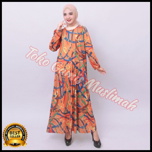 Baju Gamis Wanita Gamis Jumbo 4L Kaos Import 9373 (HJ)