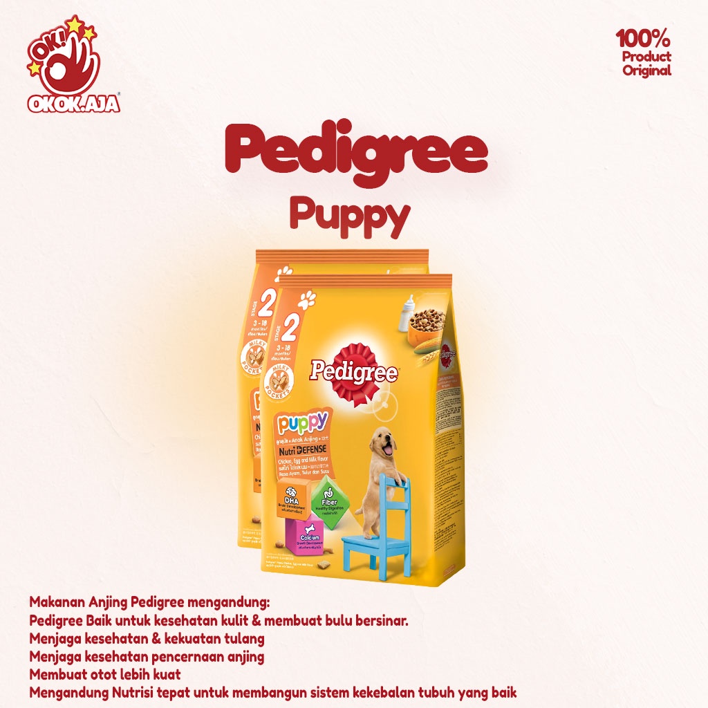 Pedigree Dry Puppy 1.3kg Makanan Anjing Kering rasa Chicken &amp; Egg