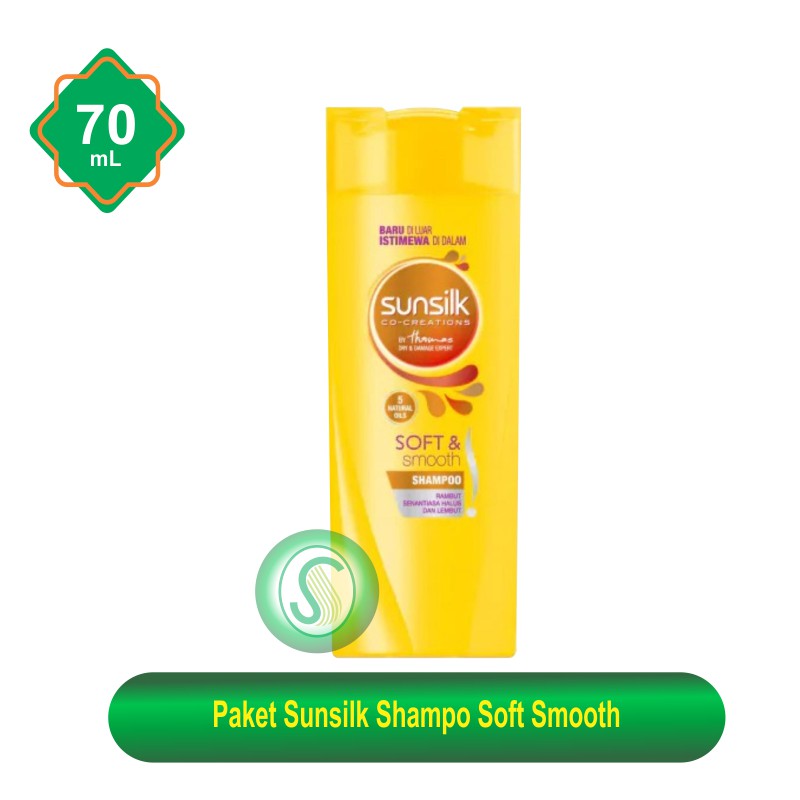 PAKET SUNSILK Soft Smooth (kuning) Shampoo + Conditioner 70 mL