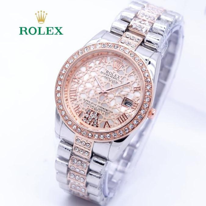 jam tangan wanita ROLEX MADU STAINLES - Silver Rosegold