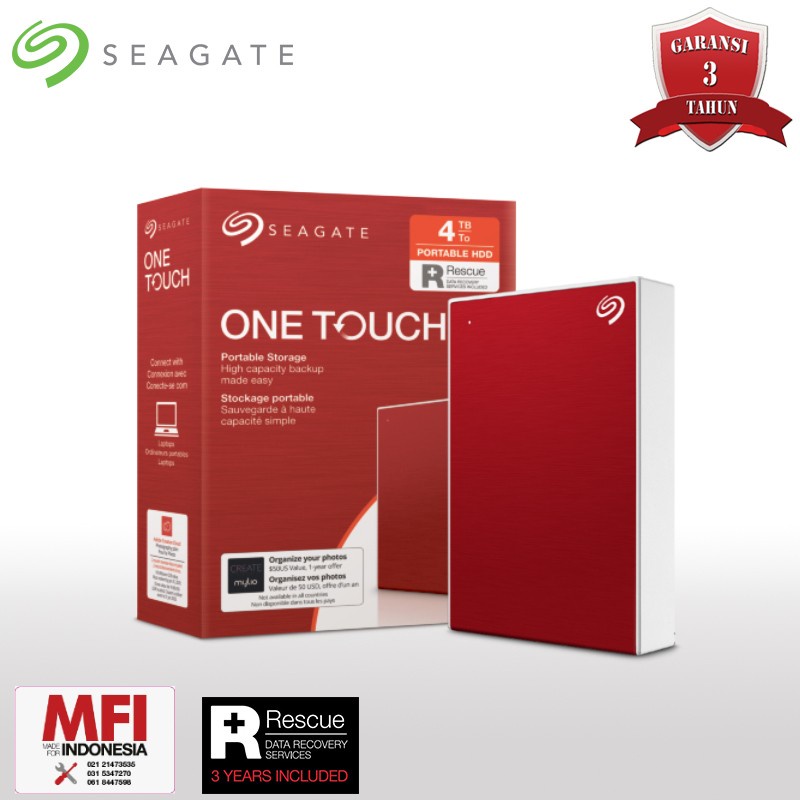 Seagate One Touch HDD Hardisk Eksternal 4 TB 4TB USB 3.2 Pengganti Seagate Backup Plus