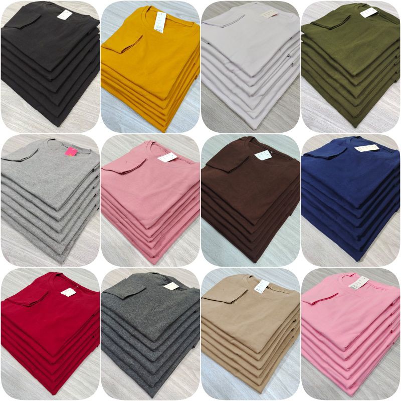 Kaos atasan wanita polos lengan pendek M L XL XXL