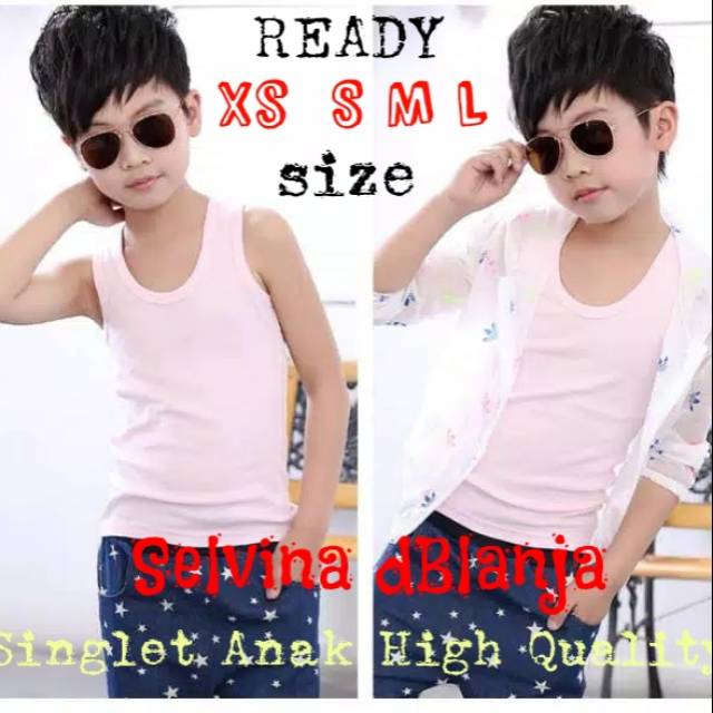 Singlet Anak Balita Cowo Tanktop Unisex XXS XS S M L High Quality Murah Harga Grosir