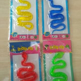 Sticky Toy mainan  ular  karet  Jelly bisa nembel Shopee 