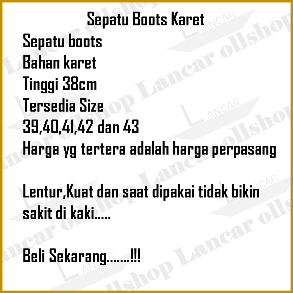 Sepatu boot/sepatu bot karet murah/sepatu boot panjang/sepatu boot tahan air/sepatu boot pria murah