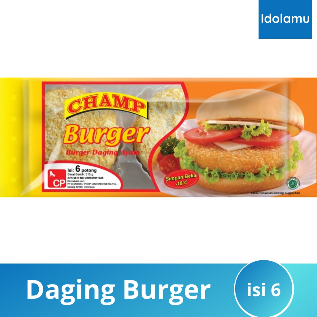 

burger ayam 315 gr isi 6 CHAMP