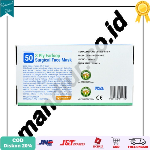 

◾COD◾ Sensi Mask Earloop Dus Isi 50 Masker