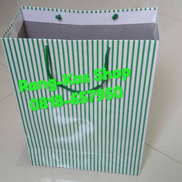 

Paper bag motif Garis Hijau Folio Duplex Laminating doff