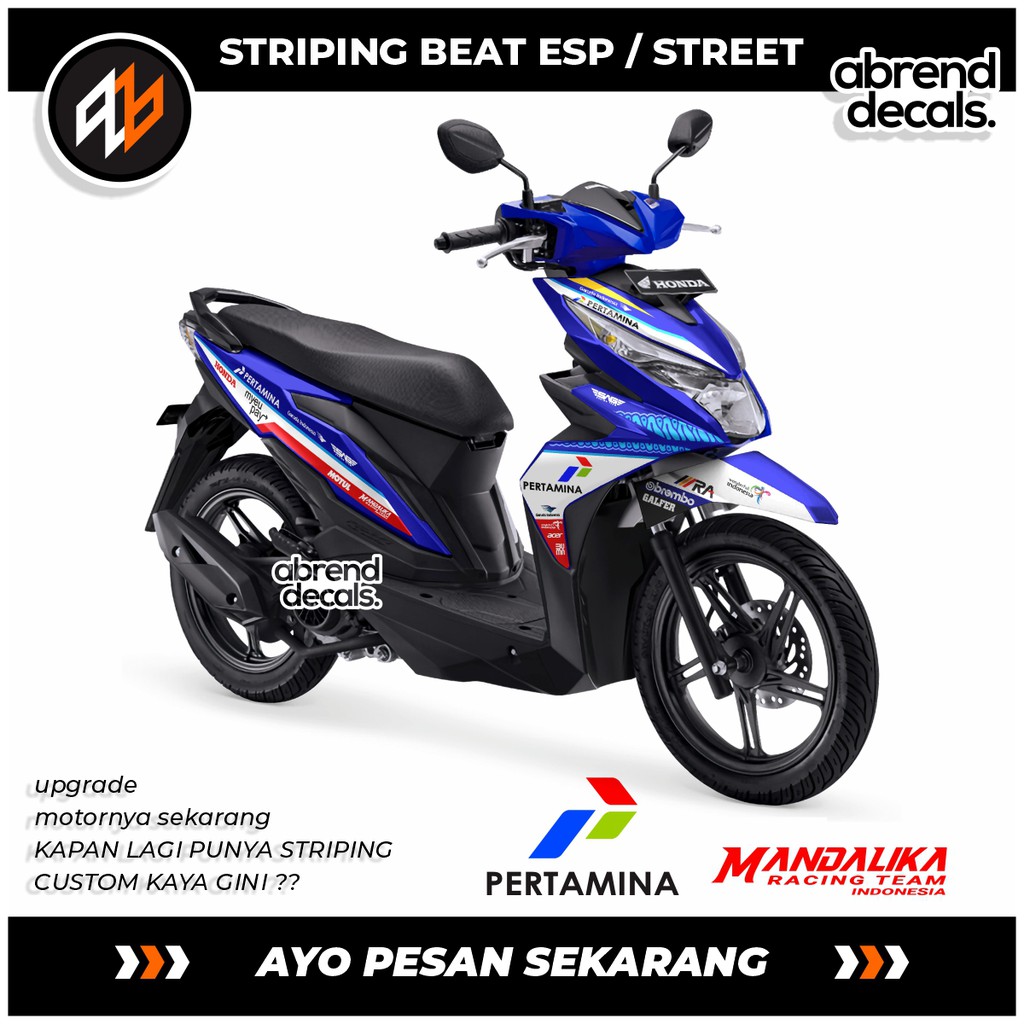STRIPING BEAT ESP MANDALIKA / STIKER BEAT STREET MANDALIKA / ACCESORIES STICKER BODY MOTOR