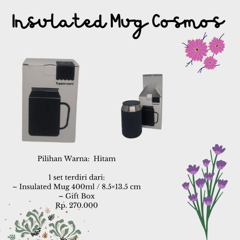 Tupperware Insulated Mug Cosmo / Tempat Minum Mug Keren dari Tupperware
